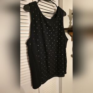 Roz & Ali Black Sequin Sleeveless Tank Top